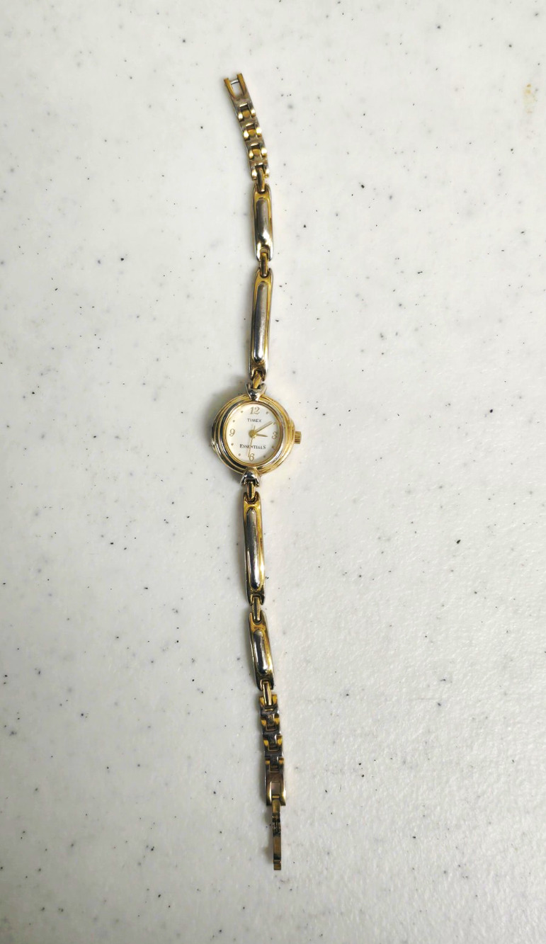 Timex Essentials Women's Quartz Two-Tone Metal Bracelet Watch White Dial